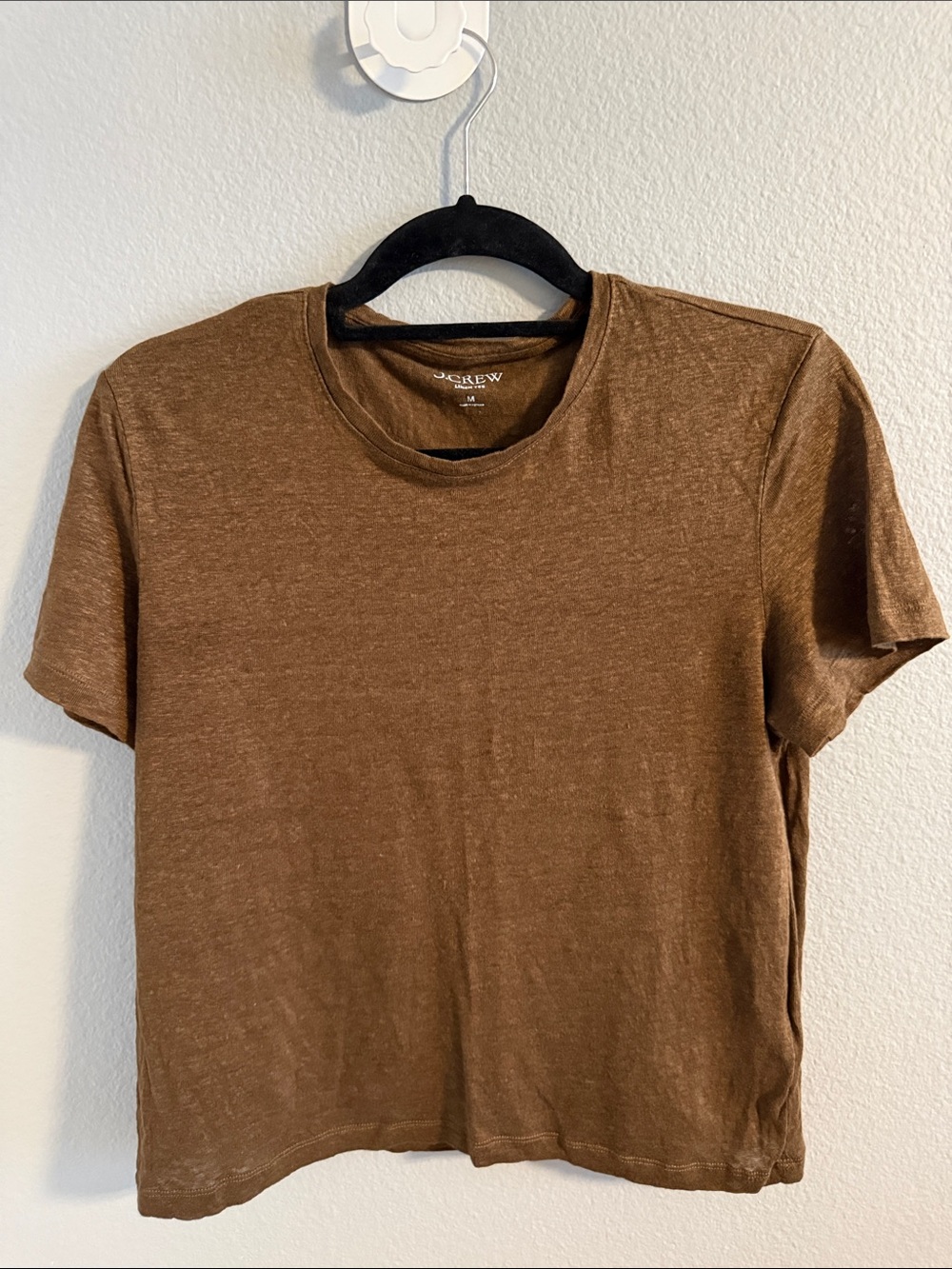 J. Crew Brown Short-Sleeve Linen Tee